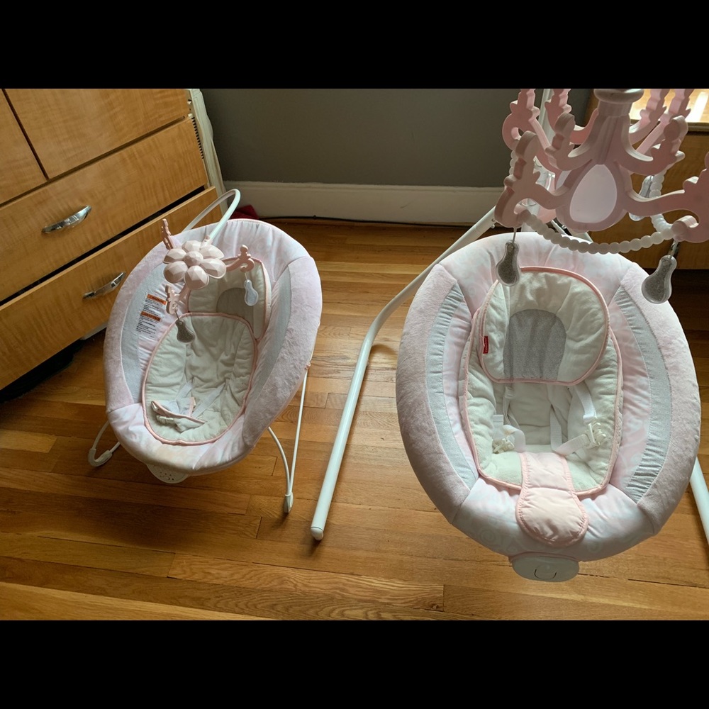 Baby Girl princess Swing & Bouncer sold together